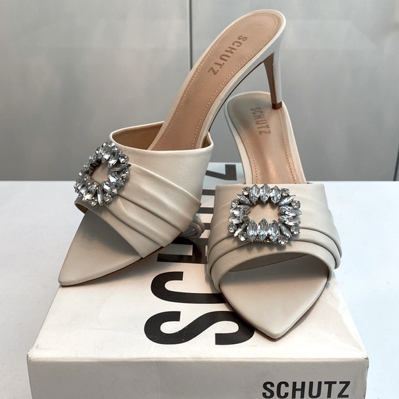 SCHUTZ • “Meisho” in Pearl Color Heel Mules - Picture 3 of 15